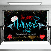 Lofaris Red Heart Hat Happy National Nurses Day Backdrop